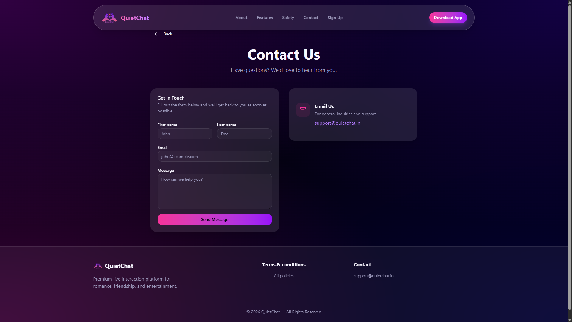 QuietChat Platform
